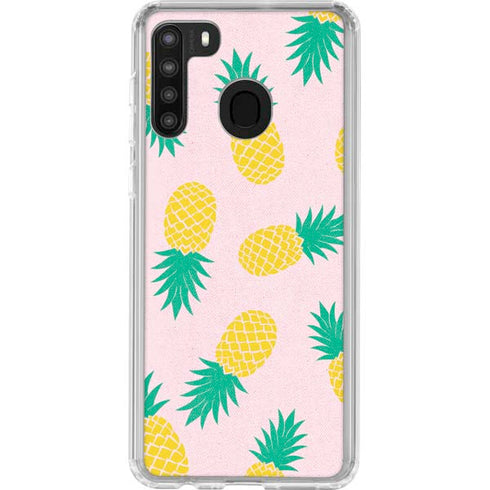 Summer Pineapples Galaxy A21 Clear Case