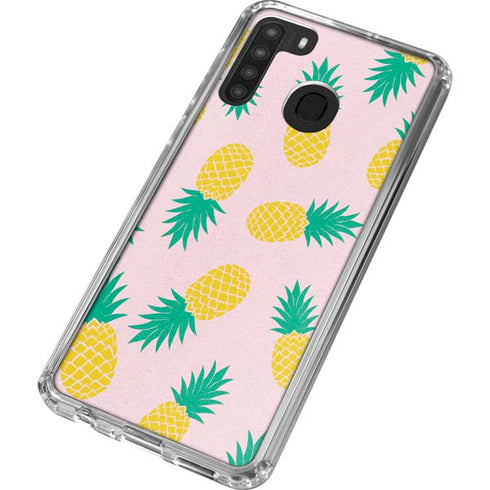 Summer Pineapples Galaxy A21 Clear Case