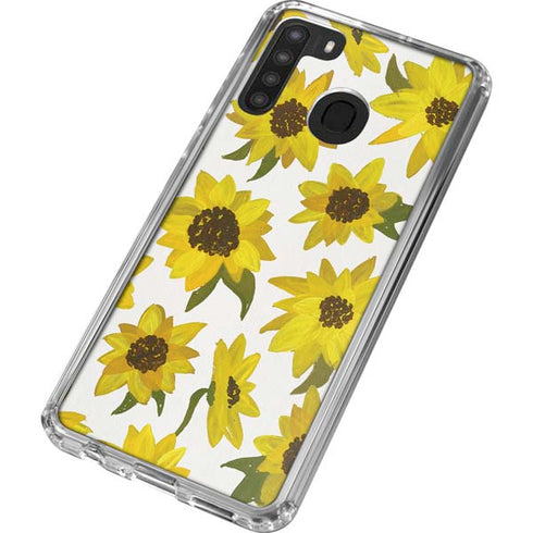 Cat Coq Sunflower Acrylic Galaxy A21 Clear Case