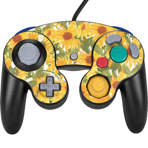 Bouffants and Broken Hearts Sunflowers Nintendo GameCube Controller Skin