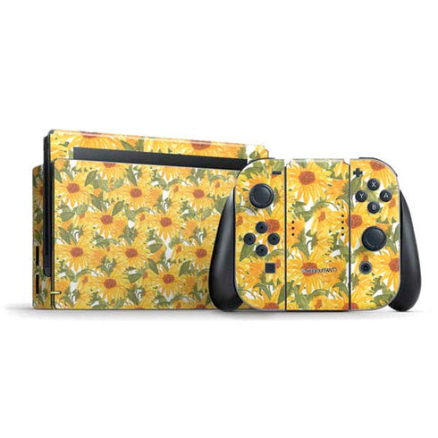 Bouffants and Broken Hearts Sunflowers Nintendo Switch Bundle Skin