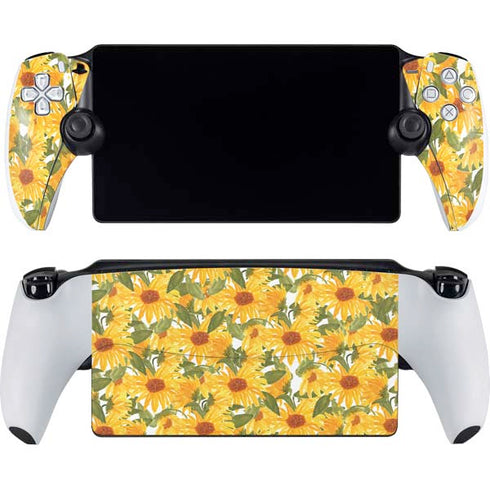 Bouffants and Broken Hearts Sunflowers PlayStation Portal Remote Player Skin