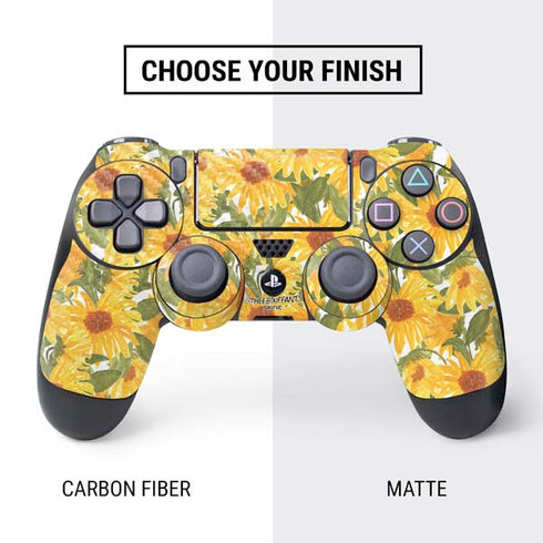 Bouffants and Broken Hearts Sunflowers PS4 Controller Skin