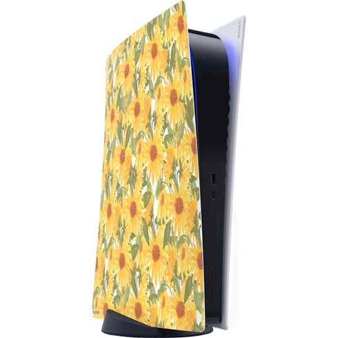 Bouffants and Broken Hearts Sunflowers PS5 Digital Edition Console Skin