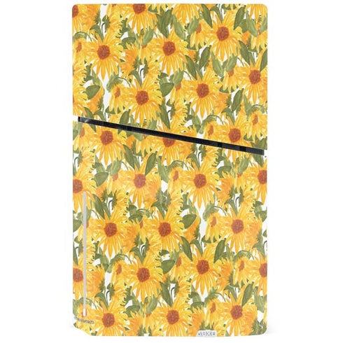 Bouffants and Broken Hearts Sunflowers PS5 Slim Disk Bundle Skin