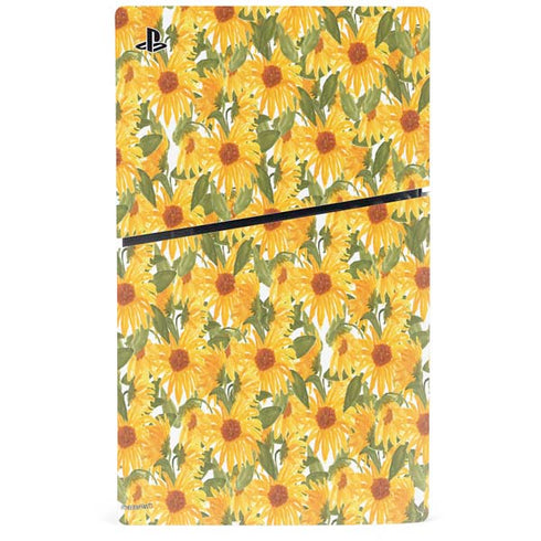 Bouffants and Broken Hearts Sunflowers PS5 Slim Digital Edition Console Skin