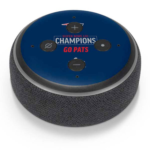 NFL Super Bowl LIII Champions Go Pats Amazon Echo Dot Skin