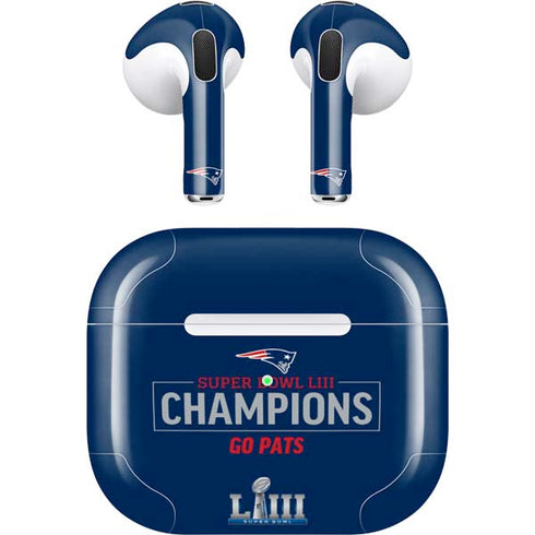 NFL Super Bowl LIII Champions Go Pats Apple AirPods (3rd Gen 2021) Skin