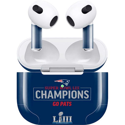 NFL Super Bowl LIII Champions Go Pats Apple AirPods (3rd Gen 2021) Skin