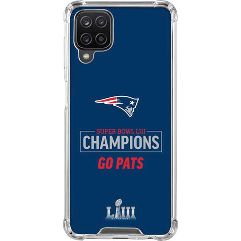 NFL Super Bowl LIII Champions Go Pats Galaxy A12 Clear Case