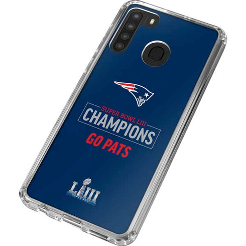 NFL Super Bowl LIII Champions Go Pats Galaxy A21 Clear Case