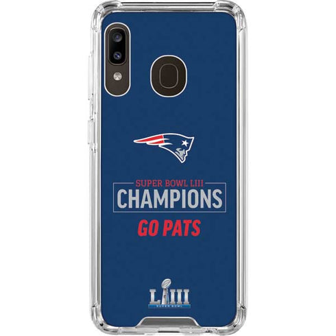 NFL Super Bowl LIII Champions Go Pats Galaxy A30 Clear Case