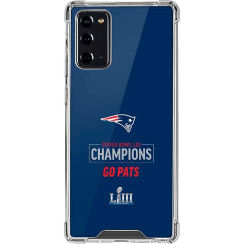 NFL Super Bowl LIII Champions Go Pats Galaxy Note20 5G Clear Case