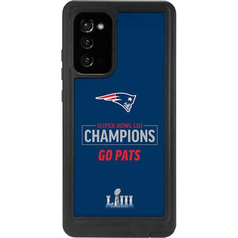NFL Super Bowl LIII Champions Go Pats Galaxy Note20 5G Waterproof Case