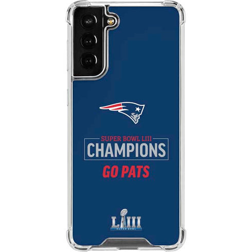 NFL Super Bowl LIII Champions Go Pats Galaxy S21 FE Clear Case