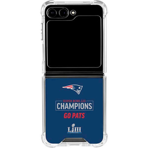 NFL Super Bowl LIII Champions Go Pats Galaxy Z Flip5 5G Clear Case