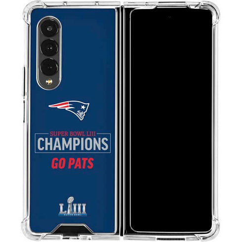 NFL Super Bowl LIII Champions Go Pats Galaxy Z Fold4 5G Clear Case