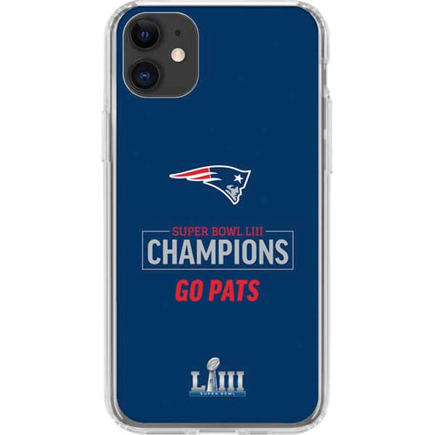 NFL Super Bowl LIII Champions Go Pats iPhone 11 Clear Case