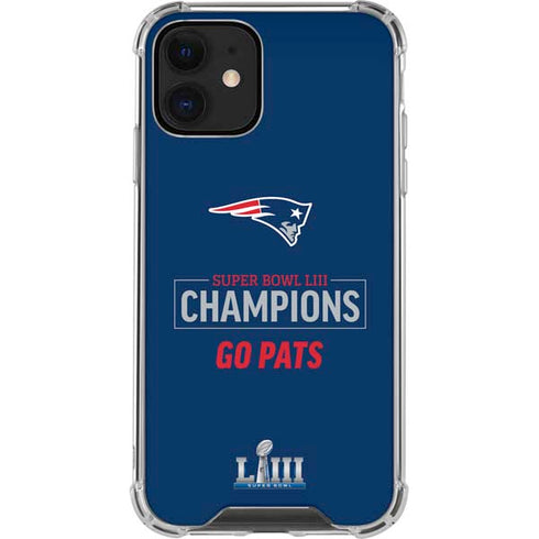NFL Super Bowl LIII Champions Go Pats iPhone 12 Mini Clear Case