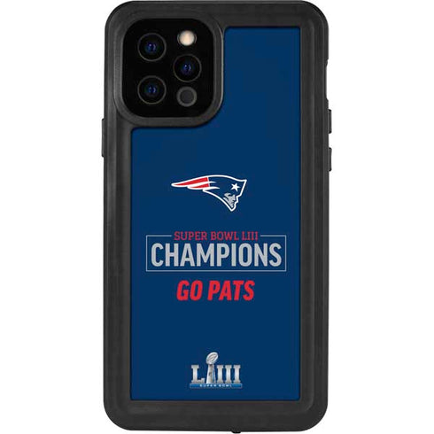 NFL Super Bowl LIII Champions Go Pats iPhone 12 Pro Waterproof Case