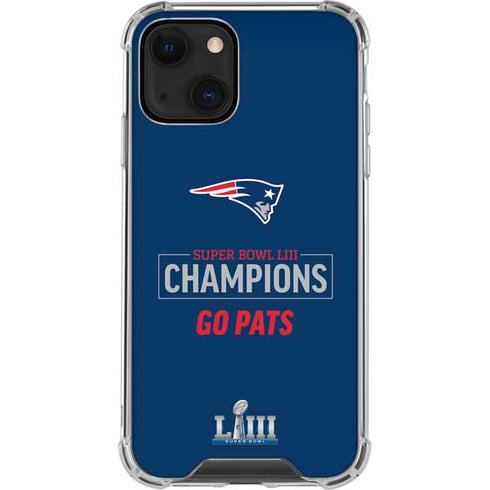 NFL Super Bowl LIII Champions Go Pats iPhone 13 Clear Case