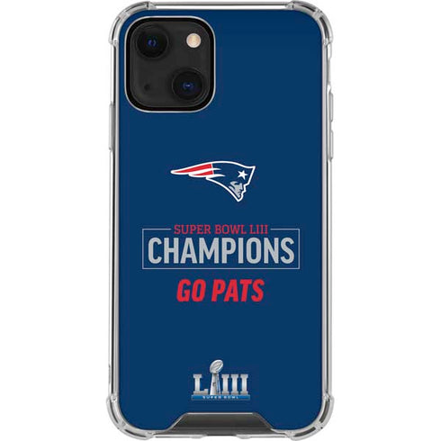 NFL Super Bowl LIII Champions Go Pats iPhone 13 Mini Clear Case