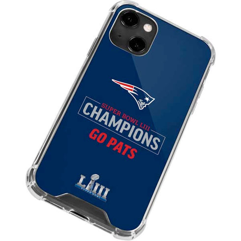 NFL Super Bowl LIII Champions Go Pats iPhone 14 Clear Case