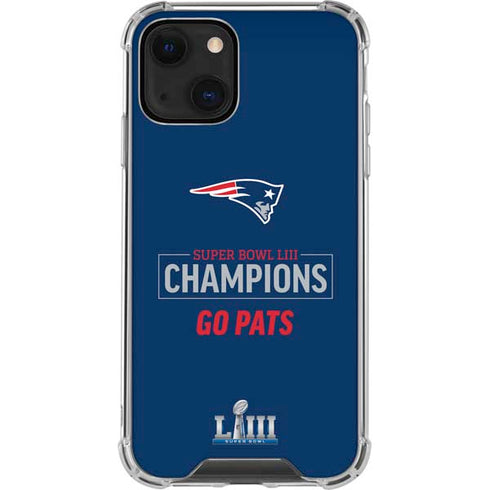 NFL Super Bowl LIII Champions Go Pats iPhone 14 Plus Clear Case