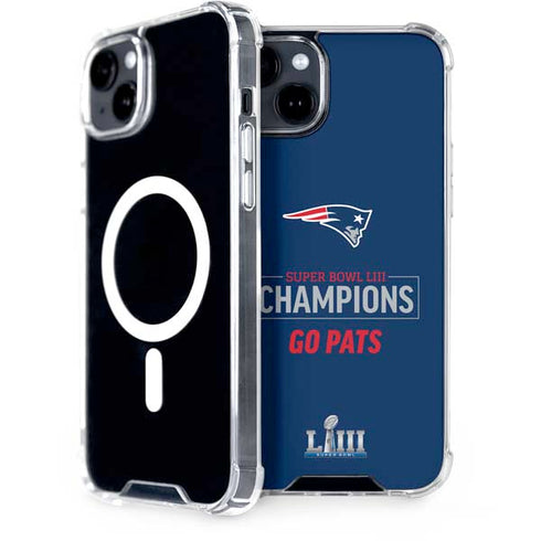 NFL Super Bowl LIII Champions Go Pats iPhone 15 Plus MagSafe Case