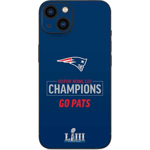 NFL Super Bowl LIII Champions Go Pats iPhone 15 Plus Skin