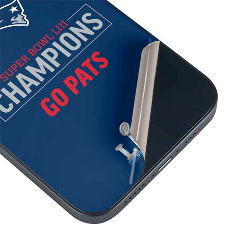 NFL Super Bowl LIII Champions Go Pats iPhone 15 Plus Skin