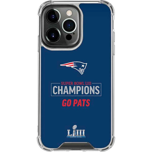 NFL Super Bowl LIII Champions Go Pats iPhone 15 Pro Clear Case