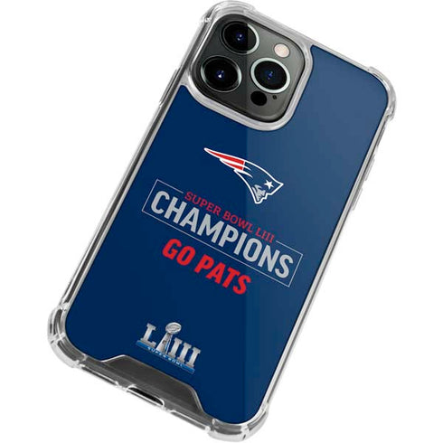 NFL Super Bowl LIII Champions Go Pats iPhone 15 Pro Clear Case