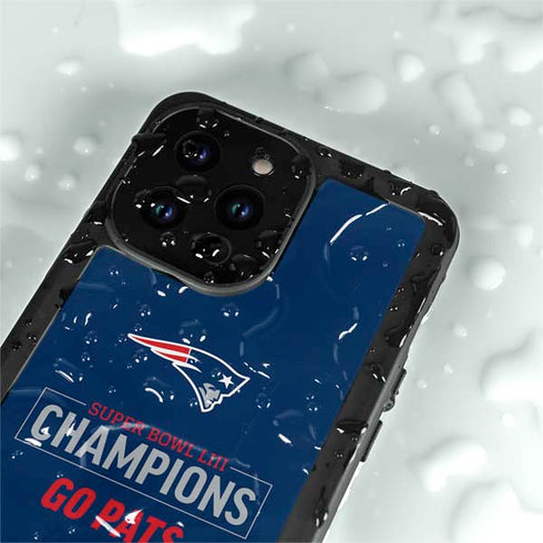 NFL Super Bowl LIII Champions Go Pats iPhone 14 Pro Max Waterproof Case