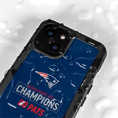 NFL Super Bowl LIII Champions Go Pats iPhone 15 Plus Waterproof Case
