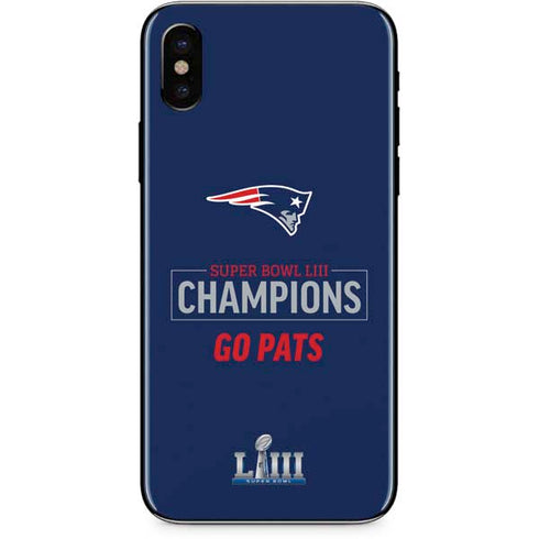 NFL Super Bowl LIII Champions Go Pats iPhone XS Skin