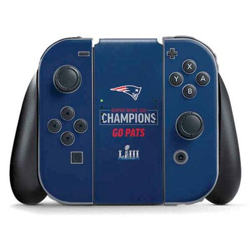 NFL Super Bowl LIII Champions Go Pats Nintendo Switch (2017-2021) Joy-Con Controller Skin