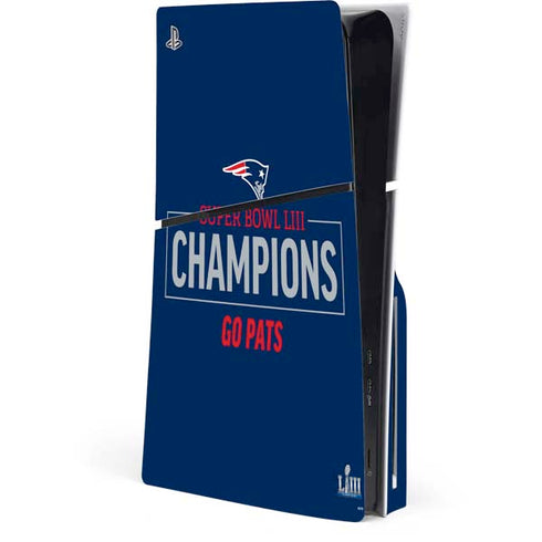NFL Super Bowl LIII Champions Go Pats PS5 Slim Disk Console Skin