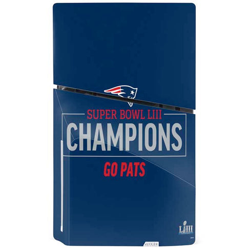 NFL Super Bowl LIII Champions Go Pats PS5 Slim Disk Console Skin