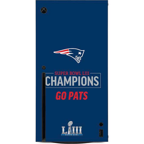 NFL Super Bowl LIII Champions Go Pats Xbox Series X Console Skin