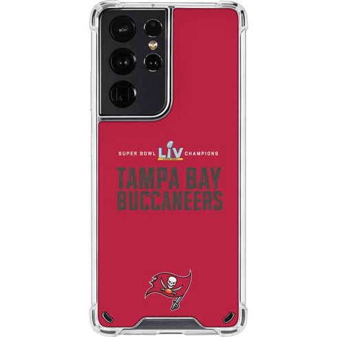 NFL Super Bowl LV Champions Tampa Bay Buccaneers Galaxy S21 Ultra 5G Clear Case