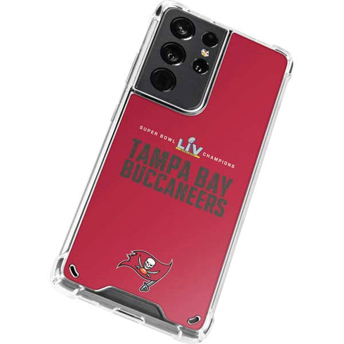 NFL Super Bowl LV Champions Tampa Bay Buccaneers Galaxy S21 Ultra 5G Clear Case