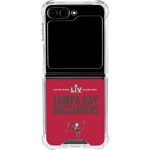 NFL Super Bowl LV Champions Tampa Bay Buccaneers Galaxy Z Flip5 5G Clear Case