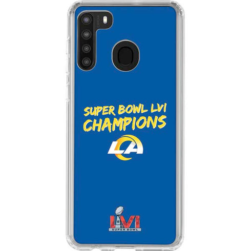 NFL Super Bowl LVI Champions Rams Galaxy A21 Clear Case