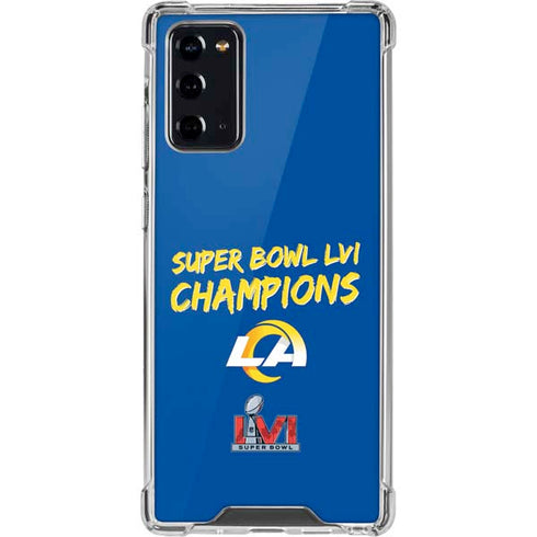 NFL Super Bowl LVI Champions Rams Galaxy Note20 5G Clear Case