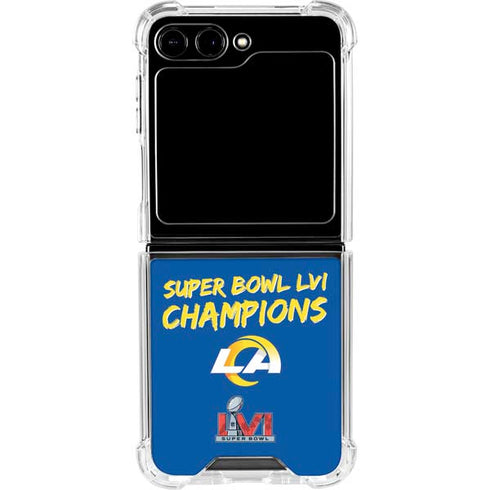 NFL Super Bowl LVI Champions Rams Galaxy Z Flip5 5G Clear Case