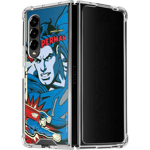 DC Comics Superman America's Hero Galaxy Z Fold4 5G Clear Case