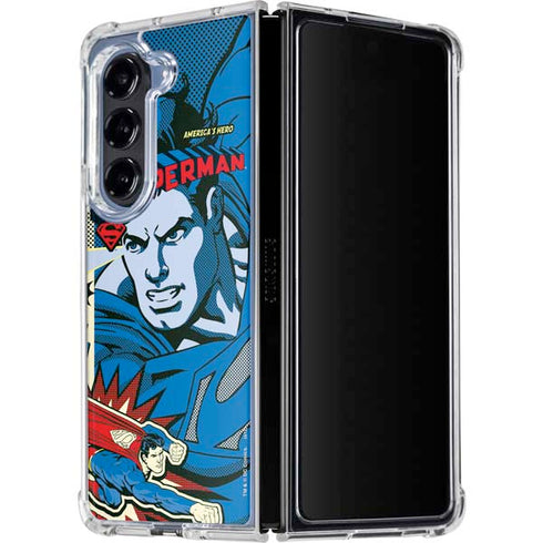 DC Comics Superman America's Hero Galaxy Z Fold5 5G Clear Case