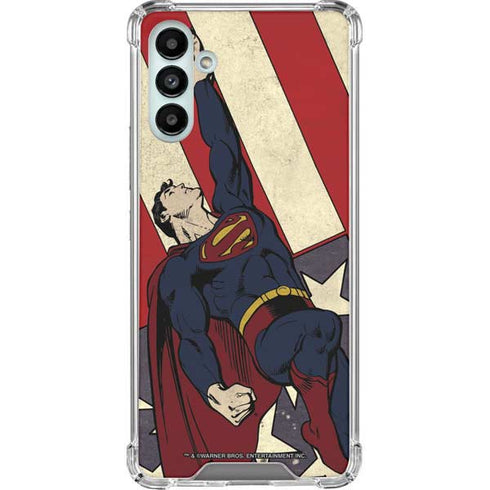 DC Comics Superman Vintage Pose American Flag Galaxy A13 5G Clear Case