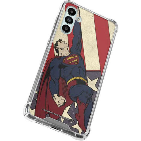 DC Comics Superman Vintage Pose American Flag Galaxy A13 5G Clear Case